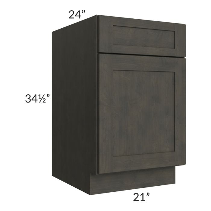 RTA Charcoal Grey Shaker 21" Base Cabinet with 1 Roll Out Tray