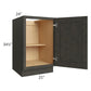 RTA Charcoal Grey Shaker 21" Full Height Door Base Cabinet with 1 Decorative End Panel and 2 Roll Out Trays