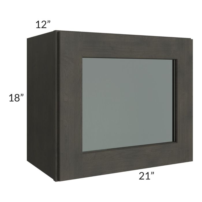 RTA Charcoal Grey Shaker 21" x 18" Decorative Wall Cabinet with 1 Decorative End Panel