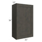 RTA Charcoal Grey Shaker 21" x 36" Wall Cabinet