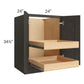 RTA Charcoal Grey Shaker 24" Full Height Base Cabinet with 2 Rollout Trays