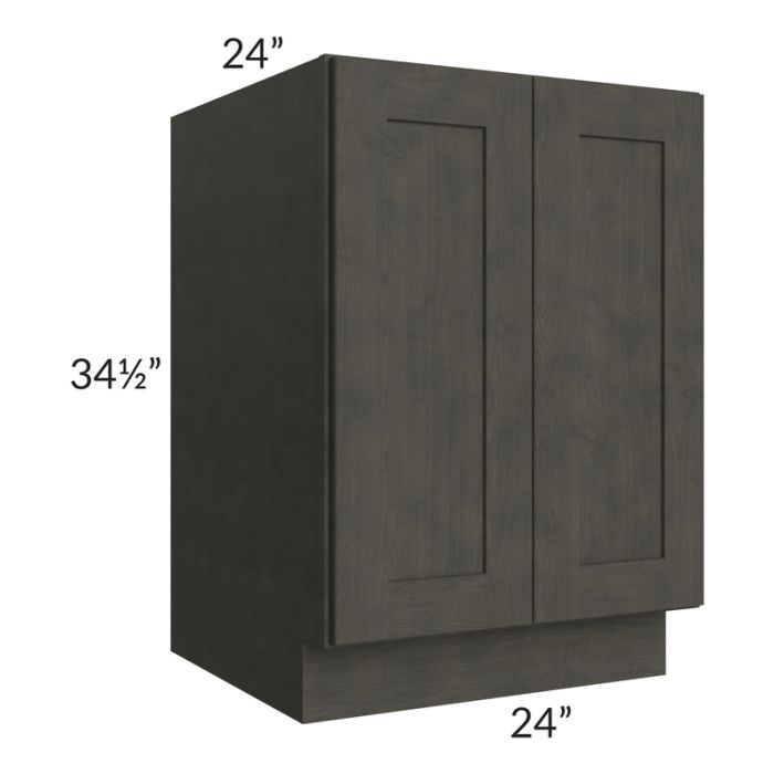 RTA Charcoal Grey Shaker 24" Full Height Door Base Cabinet with 1 Roll Out Tray