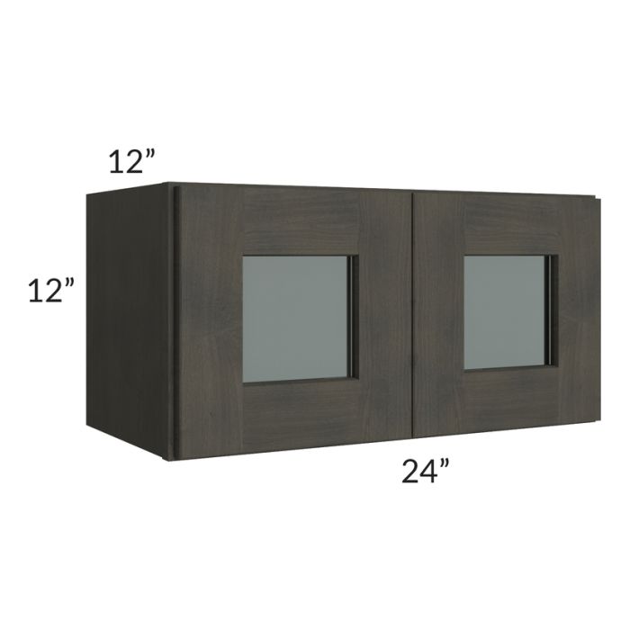 RTA Charcoal Grey Shaker 24" x 12" Decorative Wall Cabinet with 1 Decorative End Panel