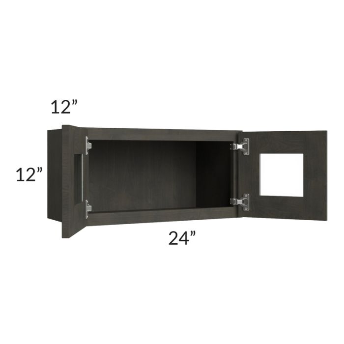 RTA Charcoal Grey Shaker 24" x 12" Decorative Wall Cabinet with 1 Decorative End Panel