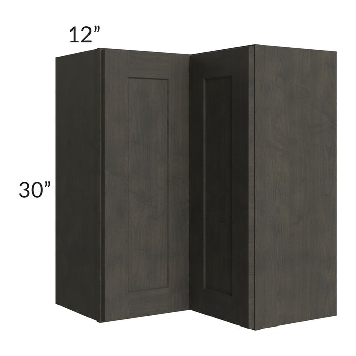 RTA Charcoal Grey Shaker 24" x 30" Wall Easy Reach Cabinet with 1 Decorative End Panel