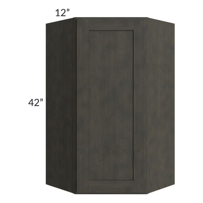 RTA Charcoal Grey Shaker 24" x 42" Wall Diagonal Corner Cabinet with 1 Decorative End Panel