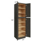 RTA Charcoal Grey Shaker 24" x 90" x 24" Wall Pantry Cabinet with 1 Decorative End Panel and 2 Roll Out Trays