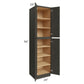 RTA Charcoal Grey Shaker 24" x 96" x 24" Wall Pantry Cabinet with 1 Decorative End Panel and 4 Roll Out Trays