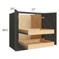RTA Charcoal Grey Shaker 27" Full Height Base Cabinet with 2 Rollout Trays