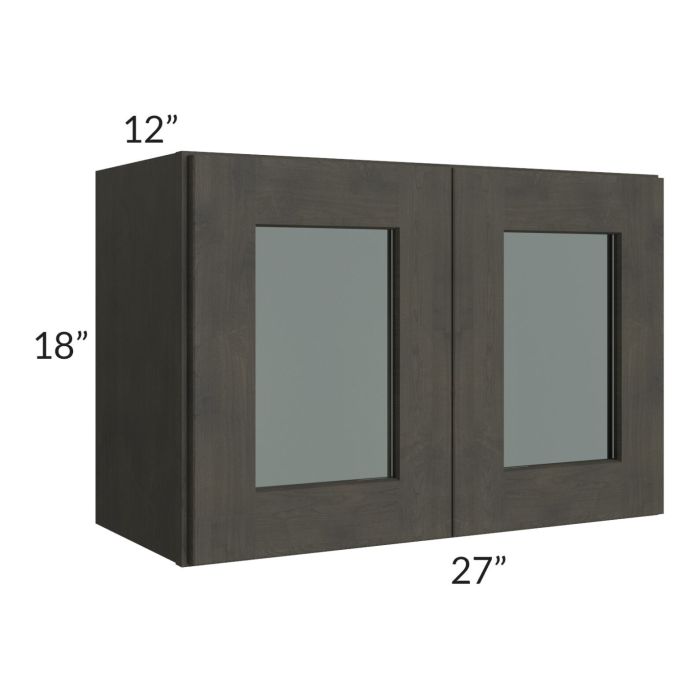 RTA Charcoal Grey Shaker 27" x 18" Decorative Wall Cabinet with 1 Decorative End Panel