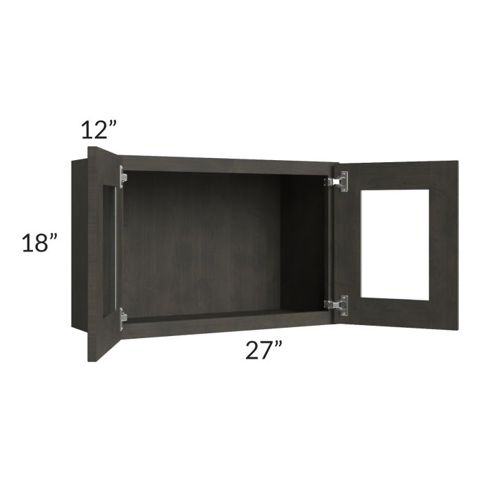 RTA Charcoal Grey Shaker 27" x 18" Decorative Wall Cabinet with 1 Decorative End Panel