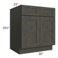 RTA Charcoal Grey Shaker 30" Base Cabinet with 2 Roll Out Trays