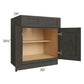 RTA Charcoal Grey Shaker 30" Base Cabinet with 2 Roll Out Trays