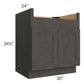 RTA Charcoal Grey Shaker 30" Farm Sink Base Cabinet