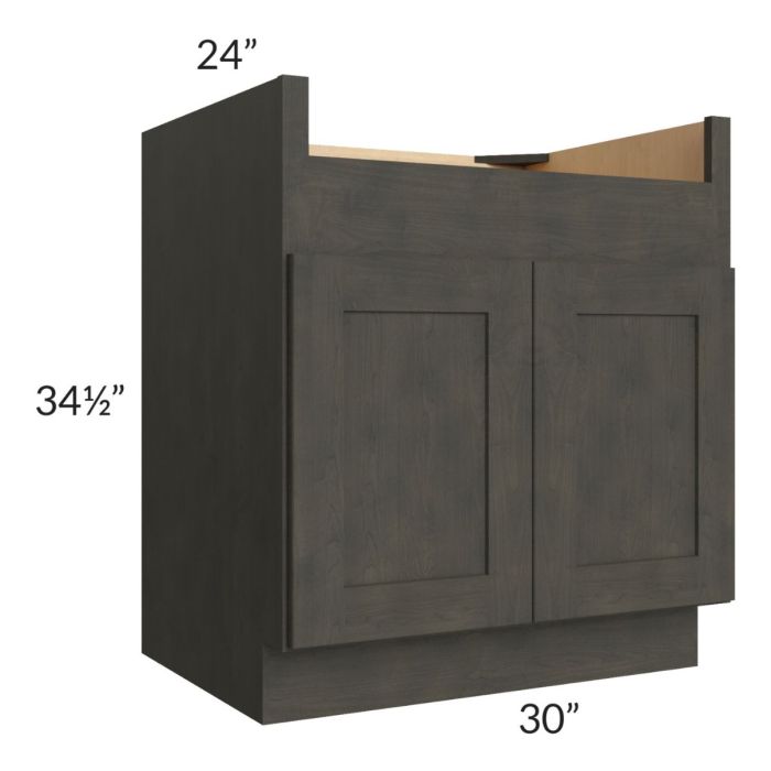 RTA Charcoal Grey Shaker 30" Farm Sink Base Cabinet