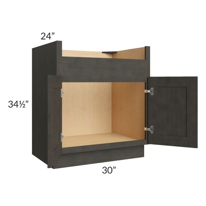 RTA Charcoal Grey Shaker 30" Farm Sink Base Cabinet