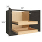 RTA Charcoal Grey Shaker 30" Full Height Base Cabinet with 2 Rollout Trays