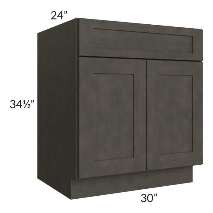RTA Charcoal Grey Shaker 30" Sink Base Cabinet (1 drawer front)