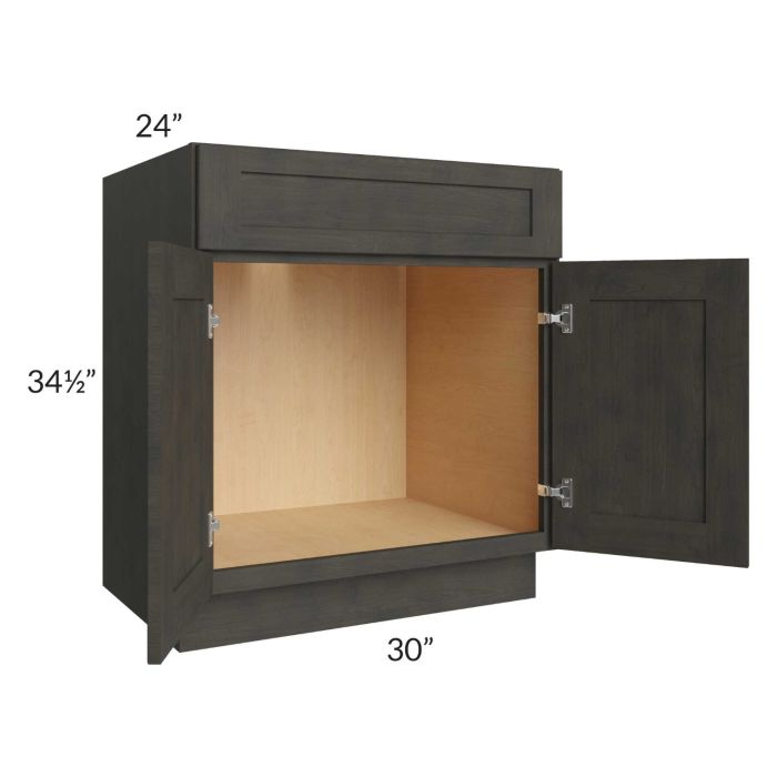 RTA Charcoal Grey Shaker 30" Sink Base Cabinet (1 drawer front)