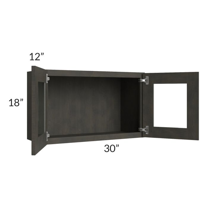 RTA Charcoal Grey Shaker 30" x 18" Decorative Wall Cabinet