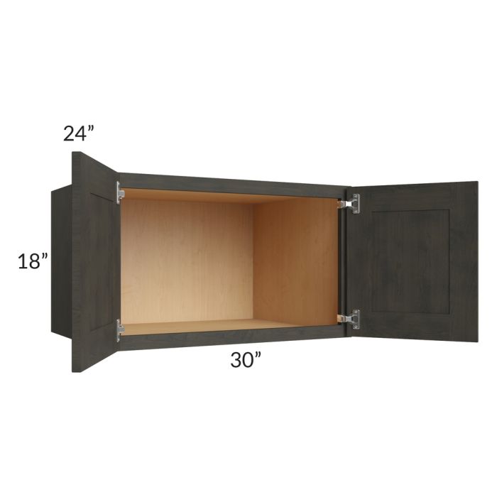 RTA Charcoal Grey Shaker 30" x 18" x 24" Wall Cabinet