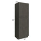 RTA Charcoal Grey Shaker 30" x 90" x 24" Wall Pantry Cabinet with 2 Decorative End Panels