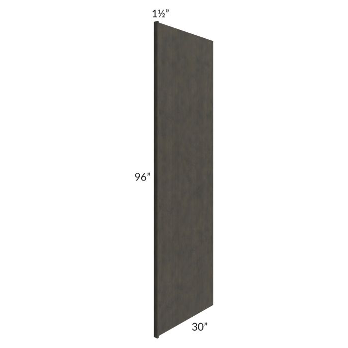 RTA Charcoal Grey Shaker 30" x 96" Refrigerator Panel with 1-1/2" Stile