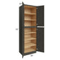 RTA Charcoal Grey Shaker 30" x 96" x 24" Wall Pantry Cabinet with 1 Decorative End Panel and 2 Roll Out Trays