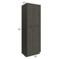 RTA Charcoal Grey Shaker 30" x 96" x 24" Wall Pantry Cabinet with 1 Decorative End Panel and 3 Roll Out Trays