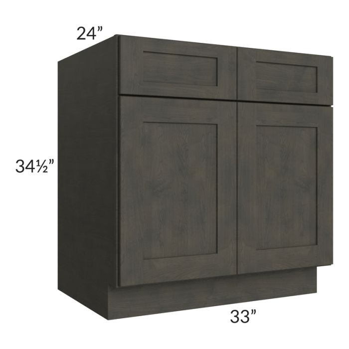 RTA Charcoal Grey Shaker 33" Base Cabinet with 1 Decorative End Panel
