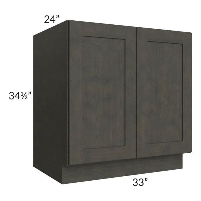 RTA Charcoal Grey Shaker 33" Full Height Door Base Cabinet