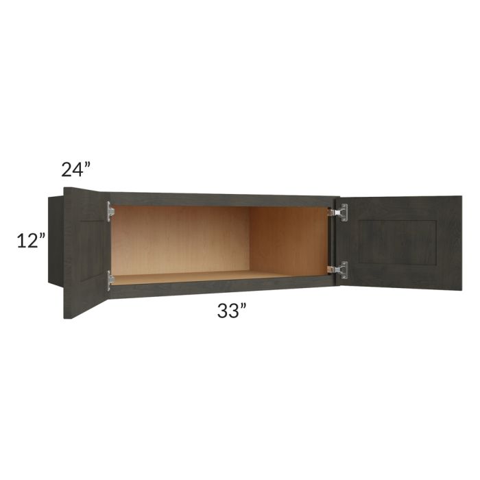 RTA Charcoal Grey Shaker 33" x 12" x 24" Wall Cabinet