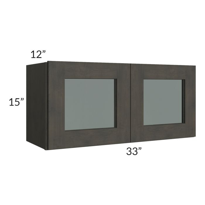RTA Charcoal Grey Shaker 33" x 15" Decorative Wall Cabinet