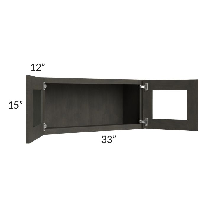 RTA Charcoal Grey Shaker 33" x 15" Decorative Wall Cabinet