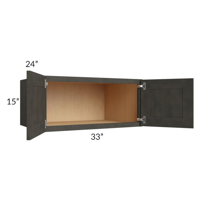 RTA Charcoal Grey Shaker 33" x 15" x 24" Wall Cabinet