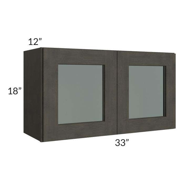 RTA Charcoal Grey Shaker 33" x 18" Decorative Wall Cabinet with 1 Decorative End Panel