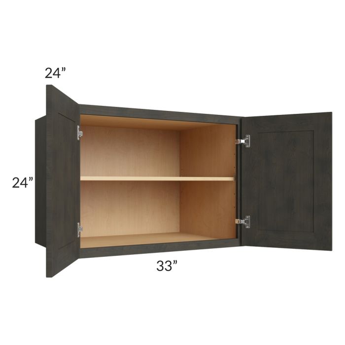 RTA Charcoal Grey Shaker 33" x 24" x 24" Wall Cabinet
