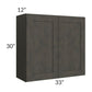 RTA Charcoal Grey Shaker 33" x 30" Wall Cabinet with 2 Decorative End Panels