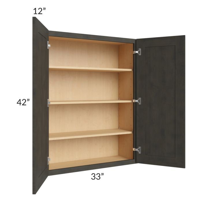 RTA Charcoal Grey Shaker 33" x 42" Wall Cabinet