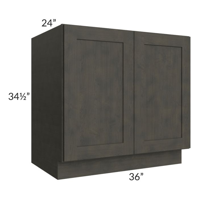 RTA Charcoal Grey Shaker 36" Full Height Door Base Cabinet