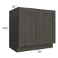 RTA Charcoal Grey Shaker 36" Full Height Door Base Cabinet with 2 Decorative End Panels