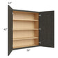 RTA Charcoal Grey Shaker 36" x 42" Wall Cabinet with 1 Decorative End Panel