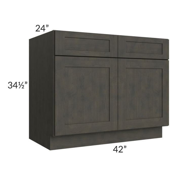 RTA Charcoal Grey Shaker 42" Base Cabinet with 1 Decorative End Panel
