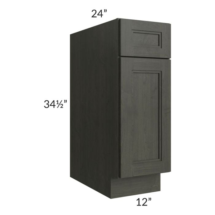 RTA Charlotte Dark Grey 12" Base Cabinet with 2 Decorative End Panels