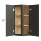 RTA Charlotte Dark Grey 12" x 30" Wall End Cabinet