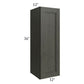 RTA Charlotte Dark Grey 12" x 36" Wall Cabinet with 1 Decorative End Panel