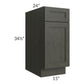 RTA Charlotte Dark Grey 15" Base Cabinet with 2 Roll Out Trays
