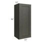 RTA Charlotte Dark Grey 15" x 36" Wall Cabinet with Glass Door