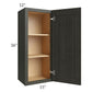 RTA Charlotte Dark Grey 15" x 36" Wall Cabinet with Glass Door