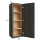 RTA Charlotte Dark Grey 15" x 42" Wall Cabinet